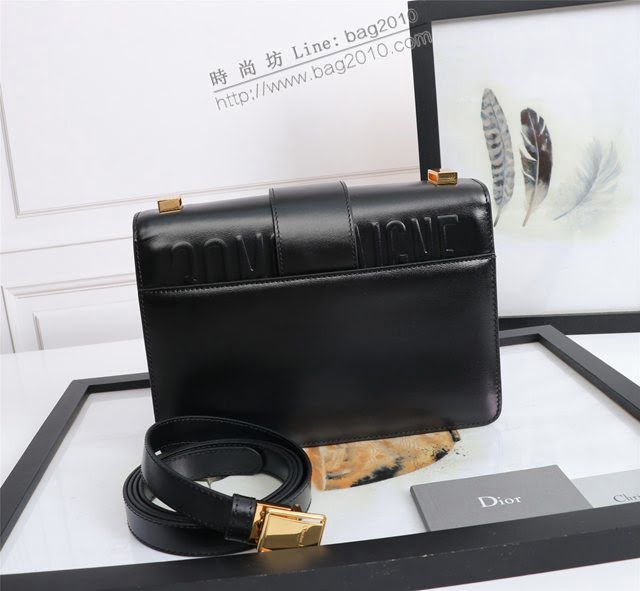 Dior女包 迪奧30 Montaigne平紋黑色琺瑯扣蒙田包 Dior肩背斜挎包  dfk1743